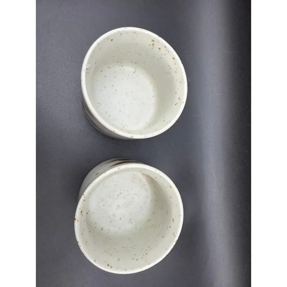 Vintage Otagiri Japan Bittersweet Stoneware Cups Pair Berry Leaf Speckled